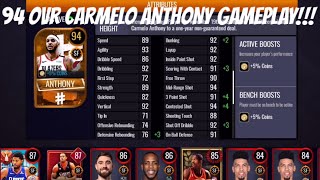 94 OVR CARMELO ANTHONY GAMEPLAY!!! NBA LIVE MOBILE 20