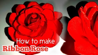 Cara Membuat Bunga Mawar dari Pita Satin | How to Make Ribbon Rose Flower