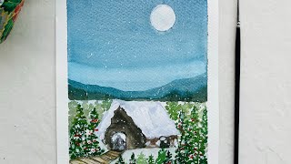 Easy Christmas Painting 🎄 #youtubeshorts #shorts