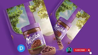 Milka Chocolate Jar Social Media Design in Pixellab