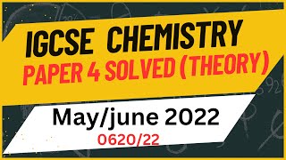 IGCSE chemistry: 0620/42 may/June 2022 complete solved