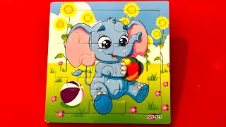 ELEPHANT Animal Puzzle build by a 3 year old