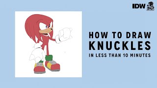 How to Draw Knuckles From Sonic the Hedgehog in 10 minutes