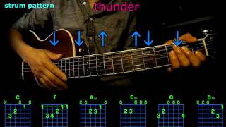 thunder  imagine dragons guitar chords