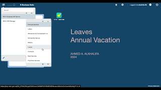 Leaves    Show Accrual BalancesAnnual VacationMoh Return From Leave