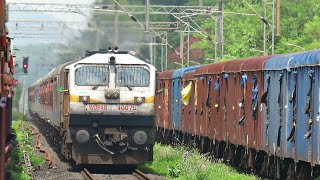 Single Line Crossing of Konkan Railways || MAO Bound Janshatabdi Crosses CSMT Bound Mandovi Express