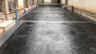 Price Of Stamped Concrete Floor With Black And Grey Colour With Borderline In Benin City Nigeria.