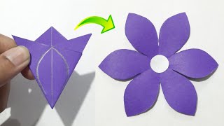 How To Make Paper Flower Easy | 6 Petal Paper Flower Making Craft | Paper Flower Making Craft Idea