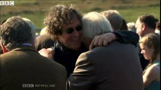 Stephen Rea 🤗 consoling a mourner at Brian Friel’s funeral 2015