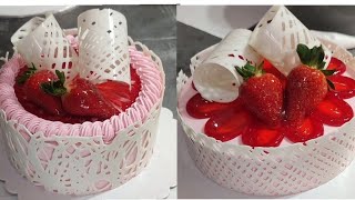 Cake decoration with chocolate😱#cakedesign #cakes #केक