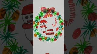 Easy Christmas Painting Technique #shorts #art #painting #youtubeshorts