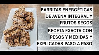 BARRITAS ENERGETICAS DE AVENA INTEGRAL SIN HORNO😱saludable y sin azucar 🤑#gimnasio #fitness