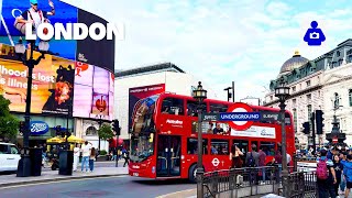 London Summer Walk 🇬🇧 West End, Piccadilly Circus to COVENT CARDEN | Central London Walking Tour HDR