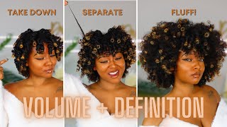 BIG Volume + Definition! | *DETAILED* How To Separate & Fluff Type 4 Hair | Pick & Stretch Curls