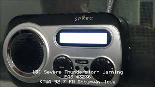 Weekend Severe Weather Event in Eastern Iowa (EAS #3224-3260)