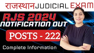 🔥RJS-राजस्थान Judicial Exam | Notification Out | Vacancies , Exam date , Form Filling date out |LAW