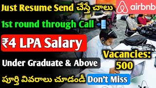 Airbnb Company Hiring 2024 | Phone Call Interviews | Jobs in Hyderabad 2024 | mk jobs information