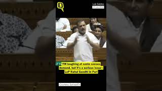 'FM Laughing at Caste Census Demand, But it's a Serious Issue': Rahul Gandhi in Parliament #shorts