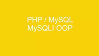 PHP & MySQLI OOP