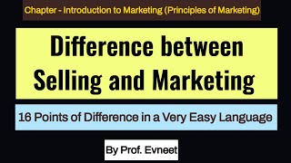 Difference between Marketing and Selling| Marketing vs. Selling|in hindi|Marketing & Selling Concept