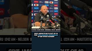 Jason Ryan nails his Sir Steve Hansen impression