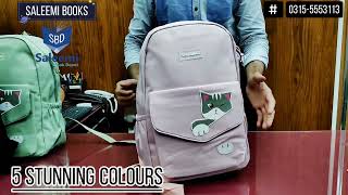 Cute Kitty Large Backpack for Girls| Order now 0315-5553113 #backpack #casualbags #collegebags #bags