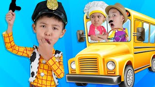 The Wheels On The Bus(Police Version) | Kids Songs & Nursery Rhymes