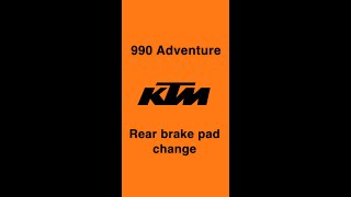 Ktm 990 Adventure rear brake pad change