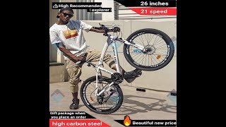 MissChang mountain bike 26 inch high carbon steel adult bike 21 speed belt giveaway