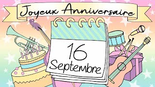 NOUVEAU Joyeux Anniversaire 16 Septembre Guitare Jazz Manouche