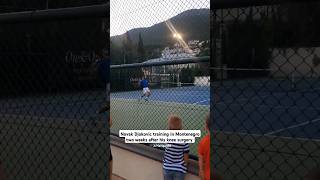 👀 Novak Djokovic practicing in Montenegro two weeks after his knee surgery #tennis