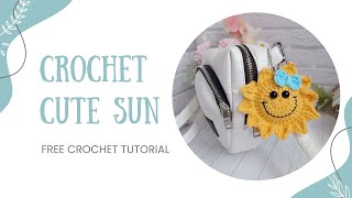 ✅ Free tutorial crochet Sun accessory for a bag #crochet #crocheting #crochettutorial