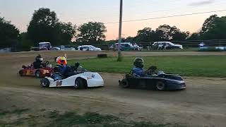 go-kart racing at legends Atwood Indiana open class heat race 6/22/2024