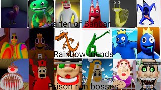 Garten of Banban VS Rainbow friends VS Prison run bosses game play #viral #gaming #garten of banban