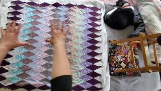 making the quilt sandwich and pin basting