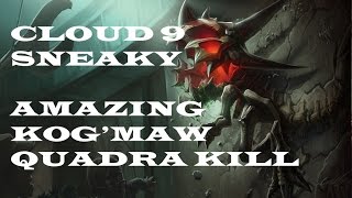 C9 Sneaky Amazing Kogmaw Quadra kill - CRS vs C9 - NA LCS Summer Split 2014