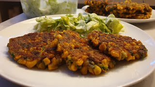 Sweetcorn Polenta Taler | Sweetcorn Polenta Cutlets | Sweetcorn Polenta Fritters | No Egg - Eggless