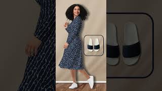 Navy blue collection of dresses with matchy casual shoes - fall fashion 2024