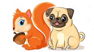 Mini the pug 🐶and the Squirrel🐿