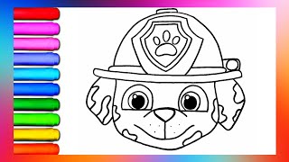 Drawing Marshall from Paw Patrol 🐶🔥👨‍🚒🧨✨| paw patrol drawing | drawing for kids