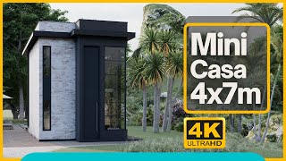 MINI CASA 4x7m | Muita área verde com piscina | Tiny House  #minicasa #tinyhouse