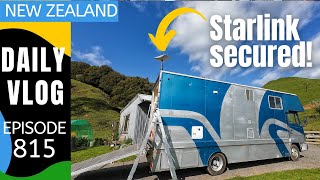 Benn's custom hinged mechanism to secure the starlink satellite [Life in New Zealand #815]