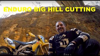 Dirt bike Enduro riding through the deepest railway cutting in Southern Hemisphere