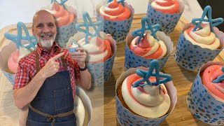 Let's Make Easy Vanilla 4th of July Cupcakes