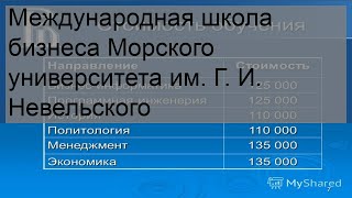 Международная школа бизнеса Морского университета им. Г. И. Невельского