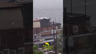 Hurricane Beryl Ripping Off A Roof At The Kingston Waterfrontll