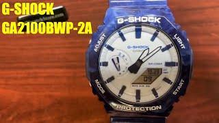 Casio G-Shock Blue White Digital Analog Watch GA2100BWP-2A