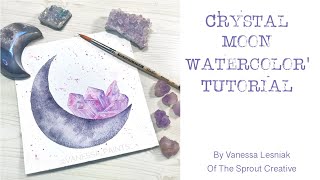 Crystal Moon Watercolor Tutorial