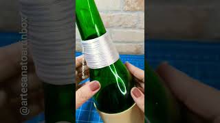 Decoração de garrafa de champagne super fácil #diy #artesanato #recicle #ideiasincriveis #pegamil