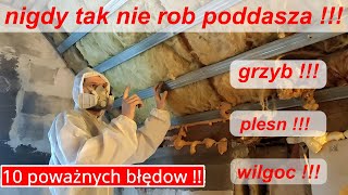 10 błędów przy zabudowie poddasza #ocieplenie poddasza wełną